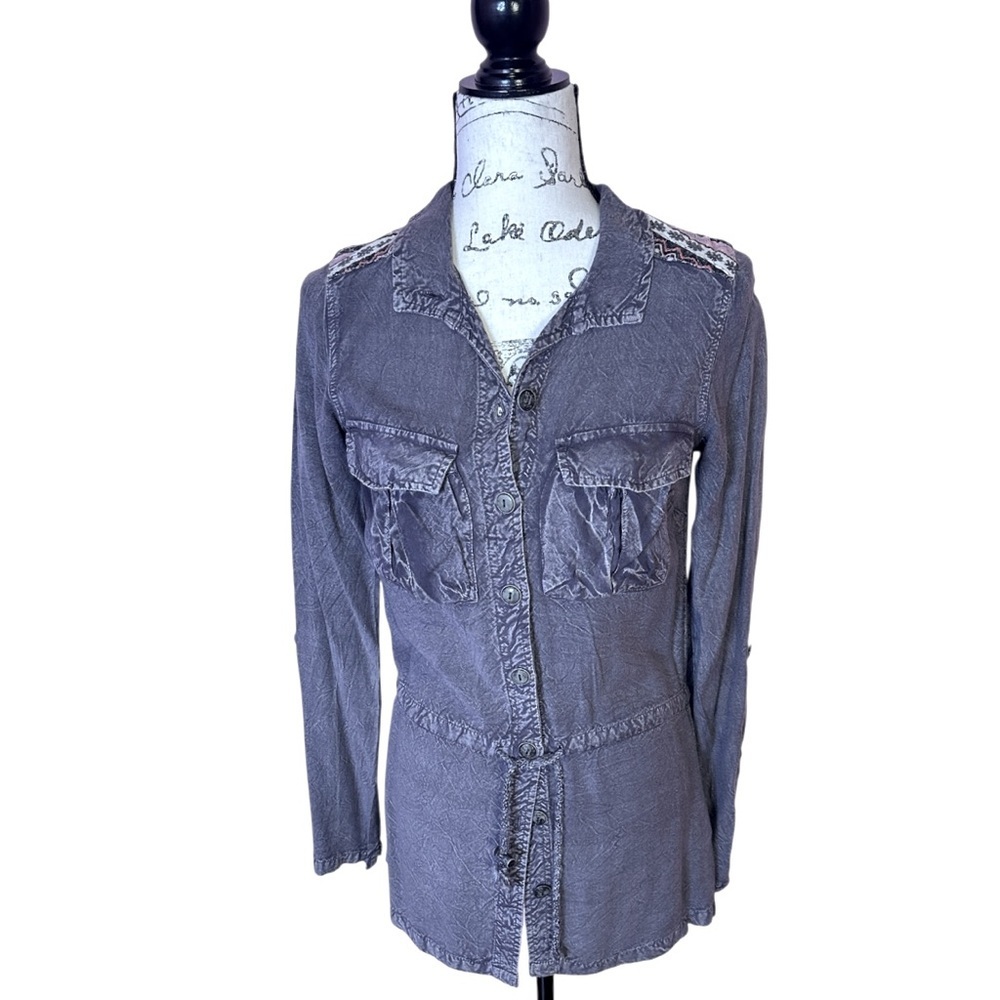 Maurice’s Premium Stylish Gray Button-Up Jacket Size XS